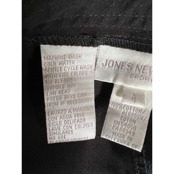 Jones New York Sport Womens Black Cotton Wide-Leg Pants With Drawstring Size 4 - Picture 9 of 16